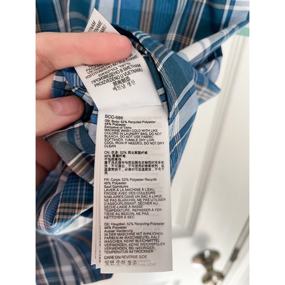 NWT Marmot Lykken Plaid Short-Sleeve Performance Woven Shirt - Varsity Blue - Picture 6 of 8